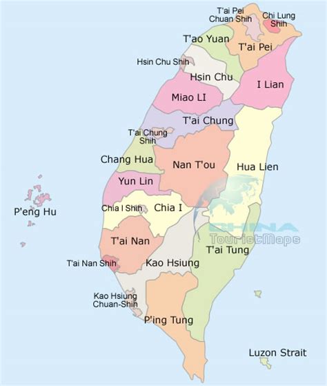 taichung city taiwan map.